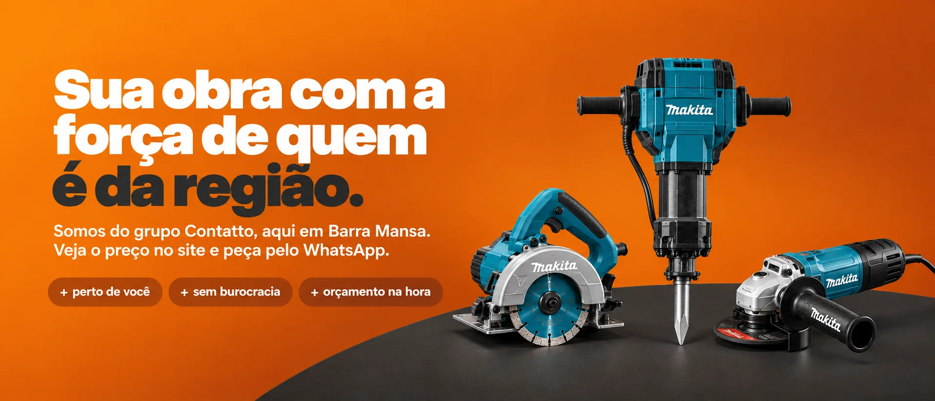Sua obra com a força de quem é da região. Somos do grupo Contatto, em Barra Mansa e região Sul Fluminense. Veja o preço no site e peça pelo WhatsApp.